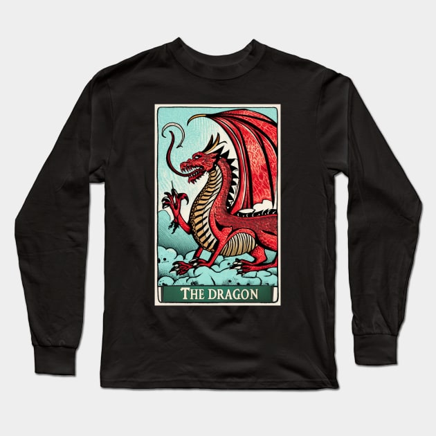 The Welsh Dragon Tarot Card Long Sleeve T-Shirt by Teessential